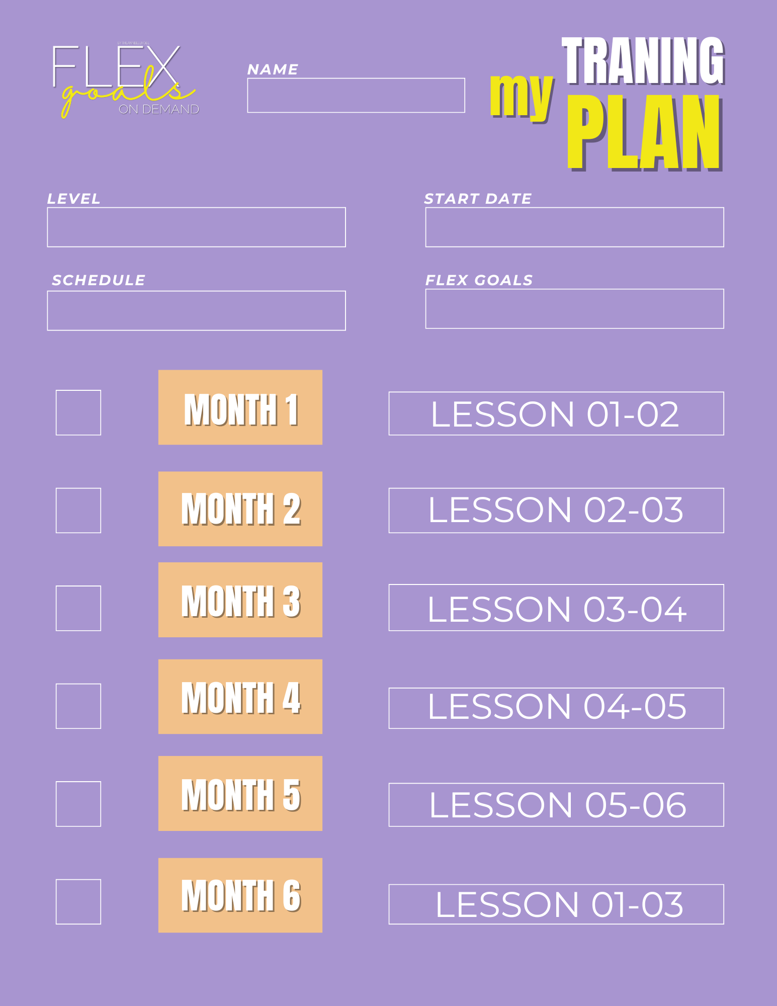 TRAINING PLANS – FLEX GOALS ON DEMAND