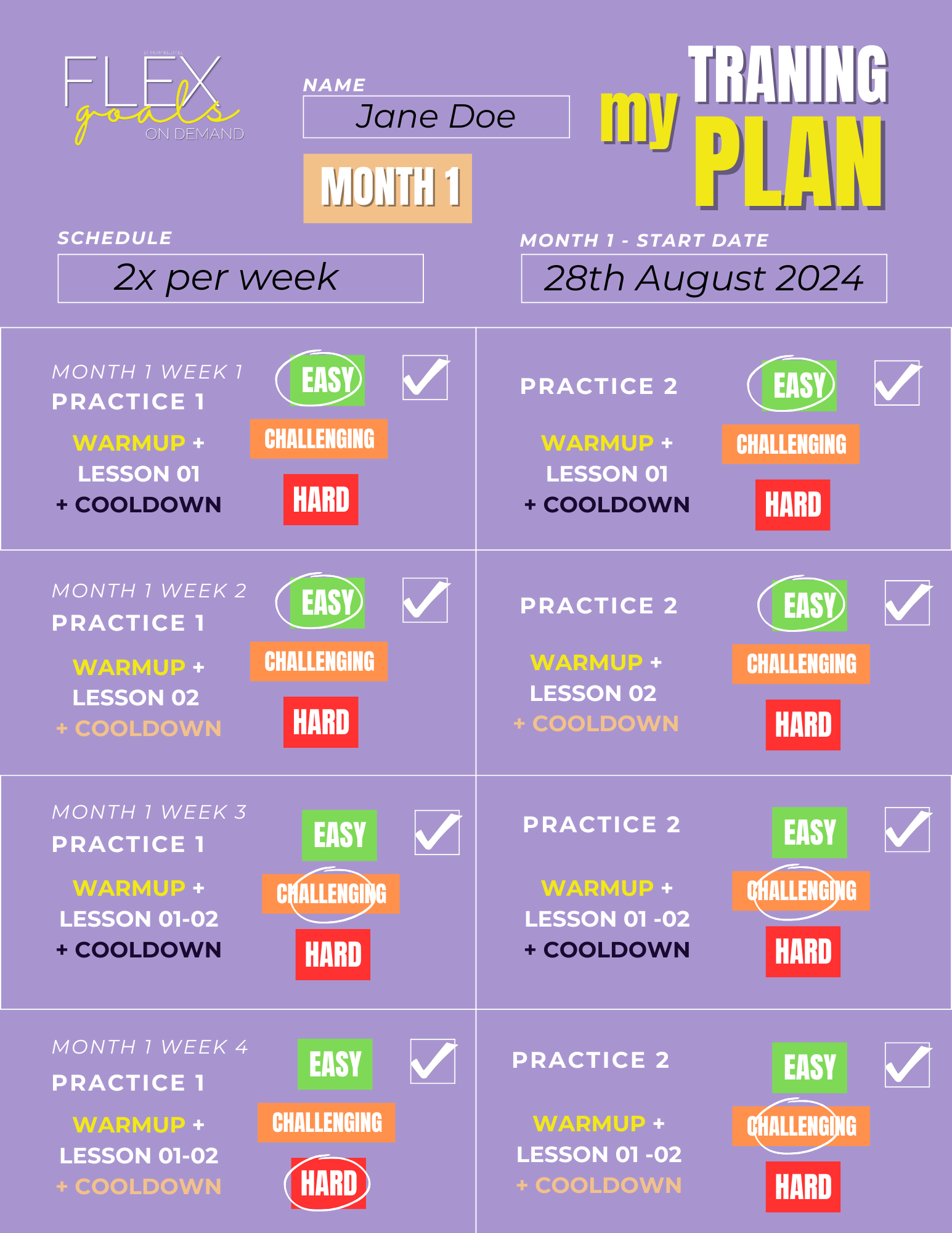 TRAINING PLANS – FLEX GOALS ON DEMAND